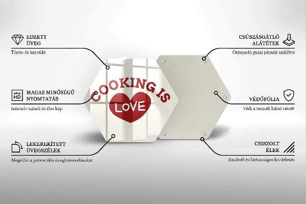 Glas Ceranfeldabdeckung Spritzschutz Cooking is love