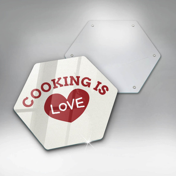 Glas Ceranfeldabdeckung Spritzschutz Cooking is love