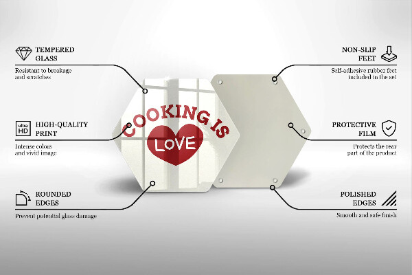 Glas Ceranfeldabdeckung Spritzschutz Cooking is love