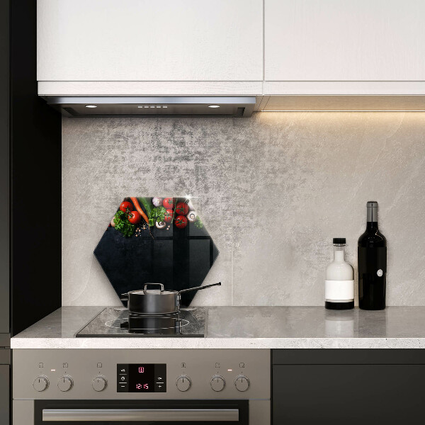 Glas Ceranfeldabdeckung Spritzschutz Buntes Gemüse