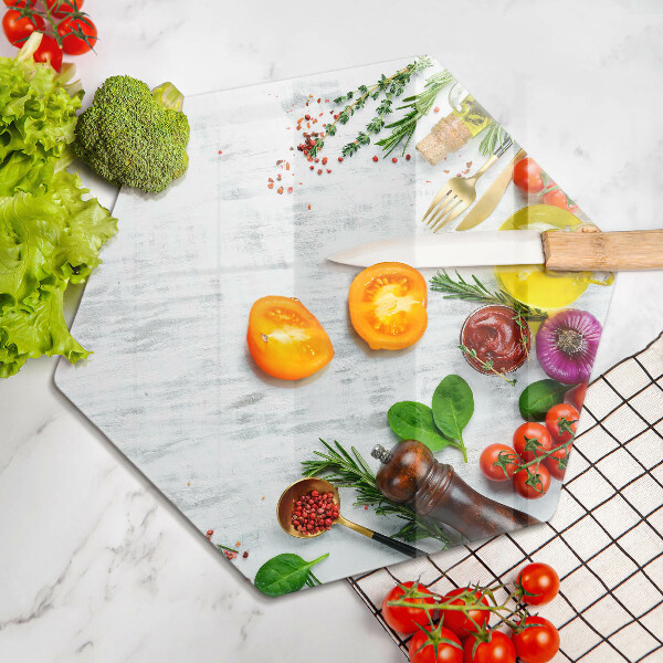 Glas Ceranfeldabdeckung Spritzschutz Gemüse und Gewürze