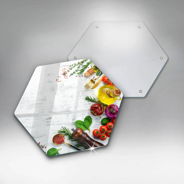 Glas Ceranfeldabdeckung Spritzschutz Gemüse und Gewürze