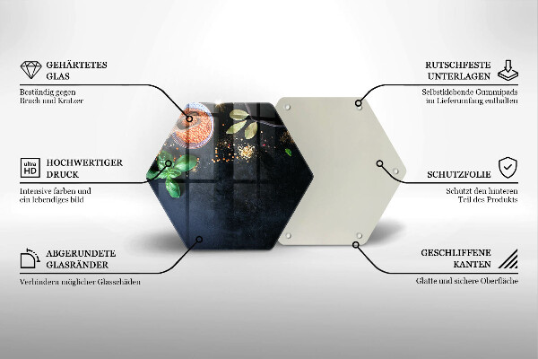 Glas Ceranfeldabdeckung Spritzschutz Schüsseln mit Gewürzen