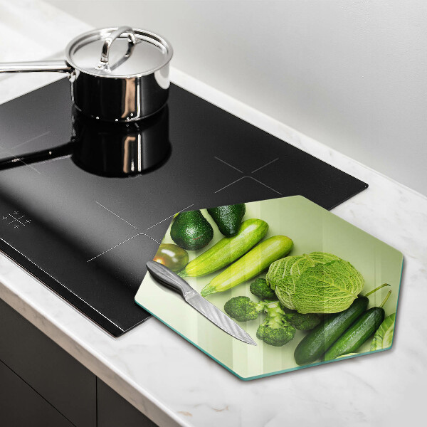 Glas Ceranfeldabdeckung Spritzschutz Grünes Obst und Gemüse