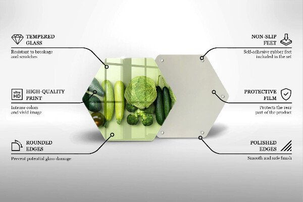 Glas Ceranfeldabdeckung Spritzschutz Grünes Obst und Gemüse