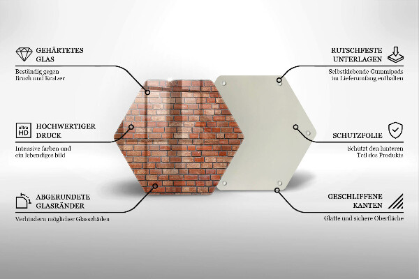 Glas Ceranfeldabdeckung Backsteinmauer