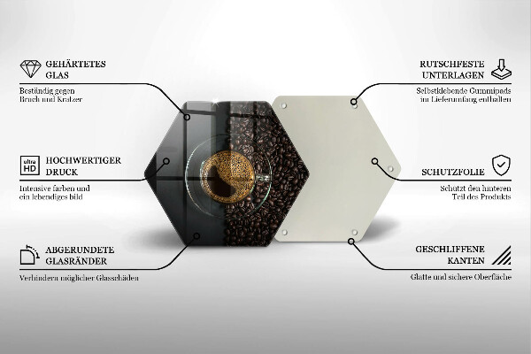 Glas Herdabdeckplatte Kaffee und Bohnen