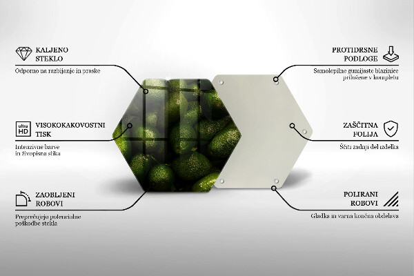 Glas Herdabdeckplatte Avocadofrucht