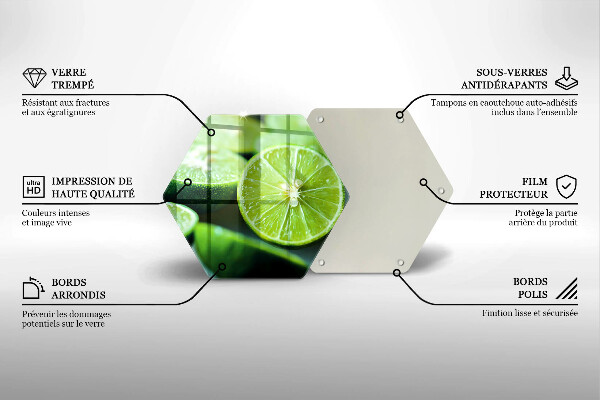 Glas Herdabdeckplatte Limetten-Zitrusfrüchte