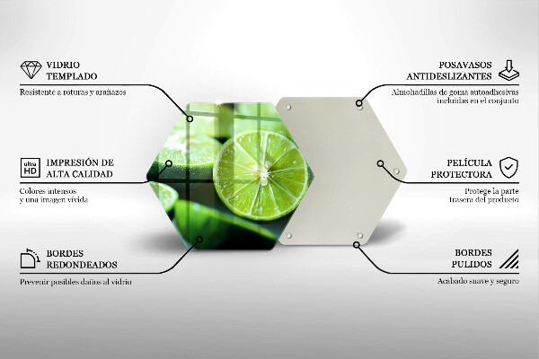 Glas Herdabdeckplatte Limetten-Zitrusfrüchte