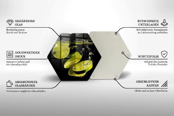 Glas Herdabdeckplatte Limetten im Wasser