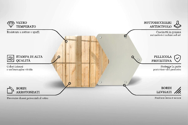 Glas Herdabdeckplatte Zarte Holzbretter