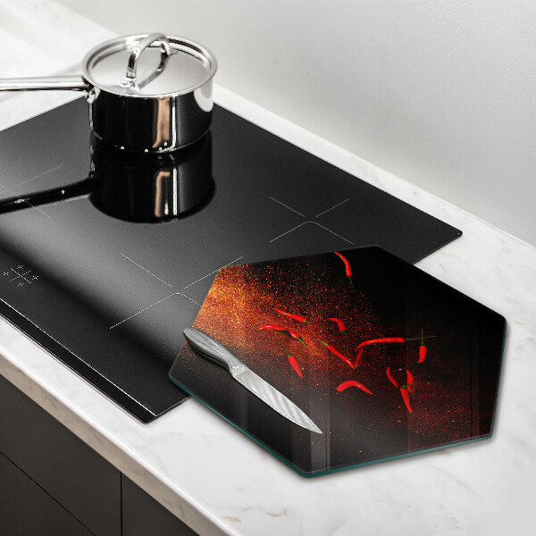 Glas Herdabdeckplatte Scharfe Chilischoten