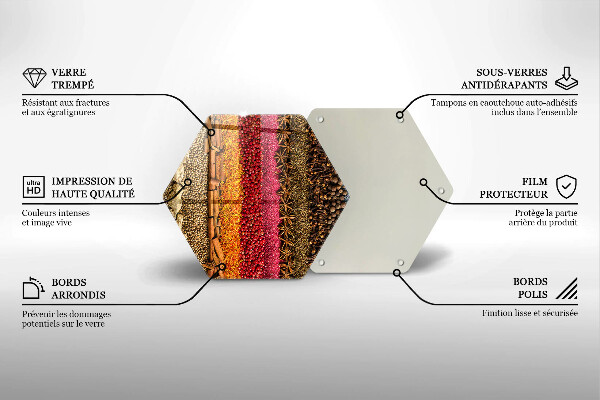 Glas Herdabdeckplatte Bunte Gewürze
