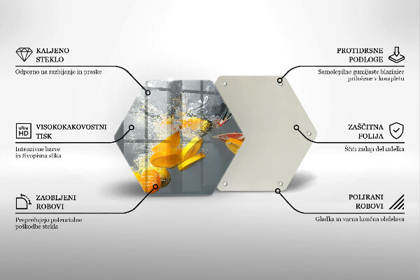 Glas Herdabdeckplatte Zitronen im Wasser
