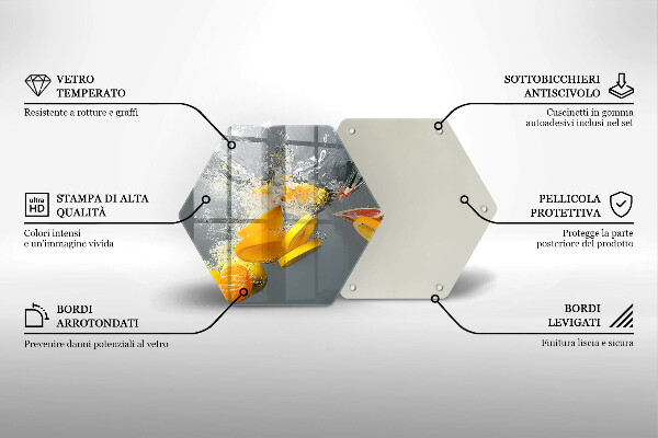 Glas Herdabdeckplatte Zitronen im Wasser