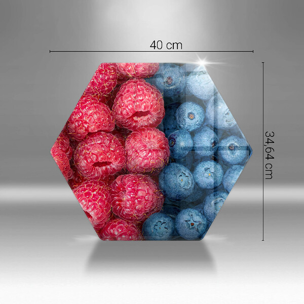 Glas Herdabdeckplatte Himbeer- und Blaubeerfrüchte