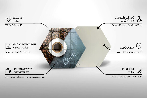 Glas Herdabdeckplatte Kaffeebohnen und Tasse