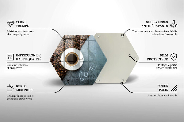 Glas Herdabdeckplatte Kaffeebohnen und Tasse