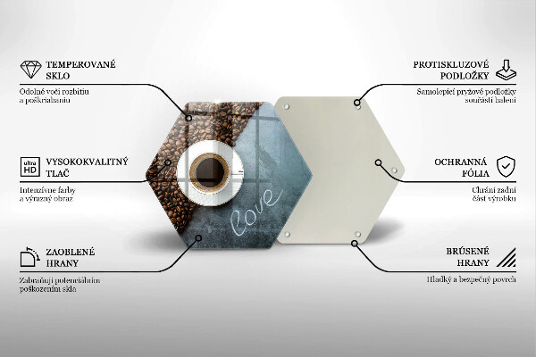 Glas Herdabdeckplatte Kaffeebohnen und Tasse