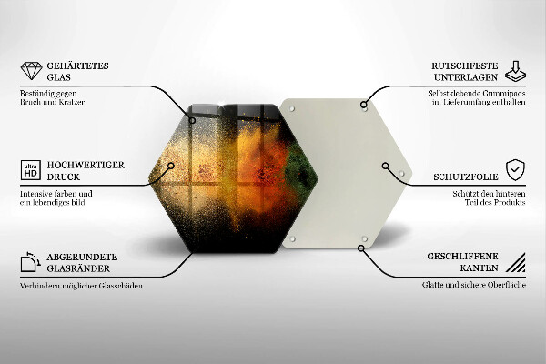 Glas Herdabdeckplatte Bunte Gewürze