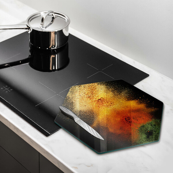 Glas Herdabdeckplatte Bunte Gewürze