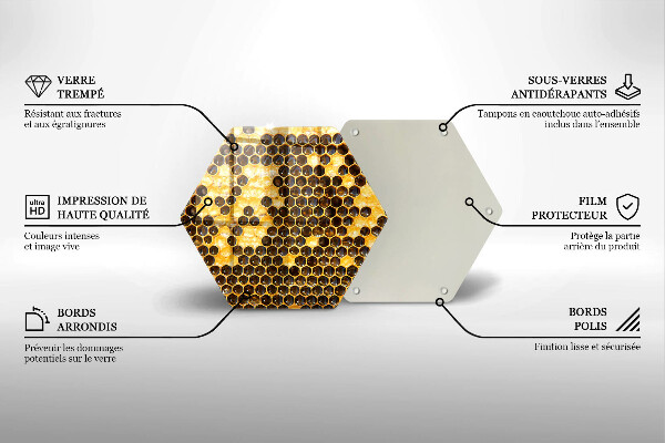 Glas Herdabdeckplatte Bienenwabe