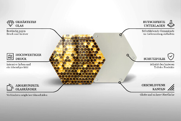 Glas Herdabdeckplatte Bienenwabe