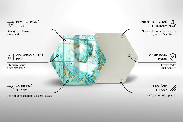 Glas Herdabdeckplatte Blaue Abstraktion