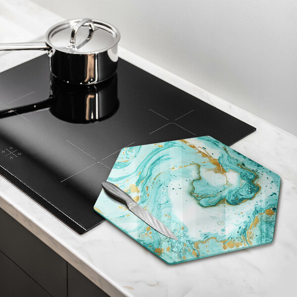 Glas Herdabdeckplatte Blaue Abstraktion