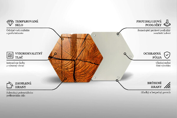 Glas Herdabdeckplatte Holzstammstruktur
