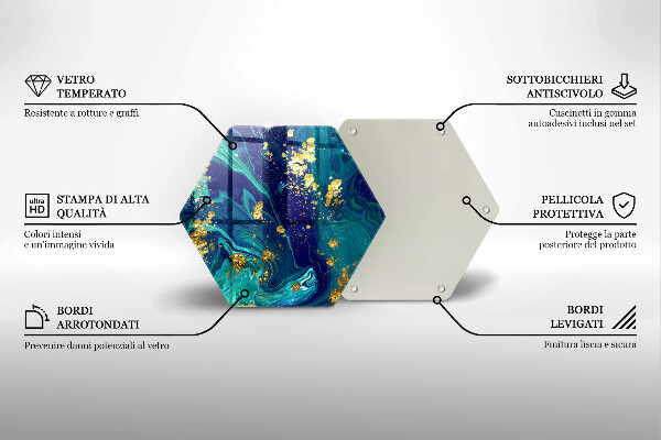 Glas Herdabdeckplatte Abstraktion mit Gold