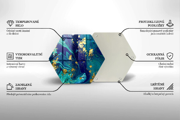 Glas Herdabdeckplatte Abstraktion mit Gold