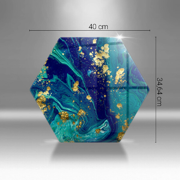 Glas Herdabdeckplatte Abstraktion mit Gold