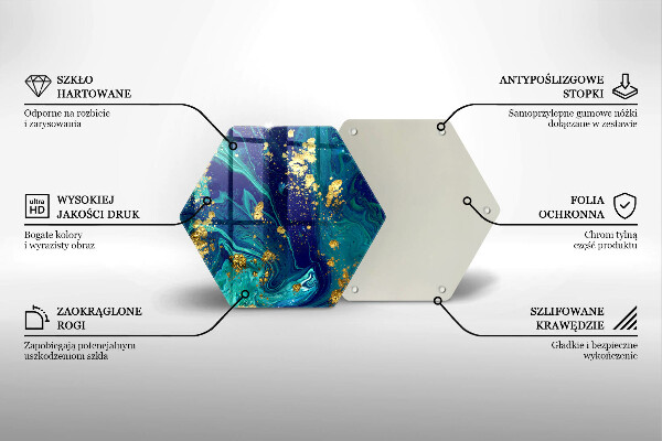 Glas Herdabdeckplatte Abstraktion mit Gold