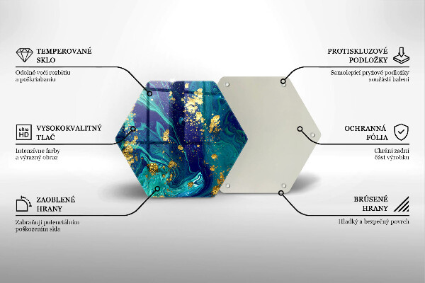 Glas Herdabdeckplatte Abstraktion mit Gold
