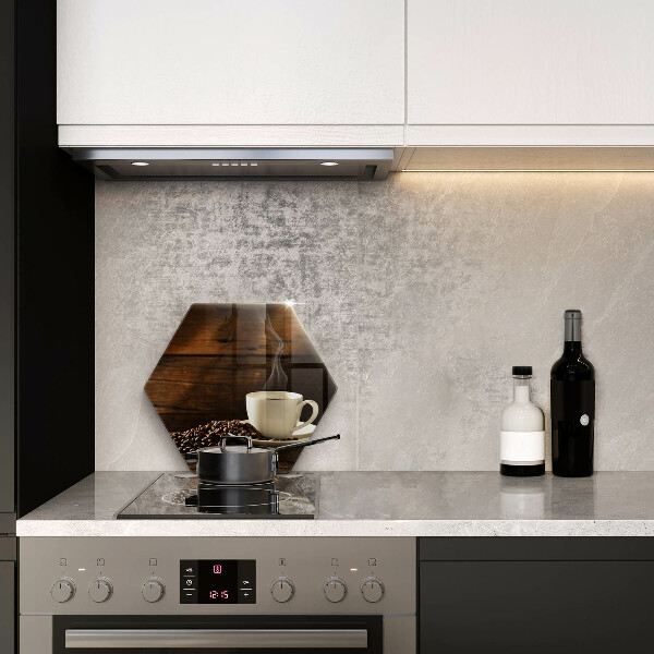 Glas Herdabdeckplatte Kaffeetasse aus Holz