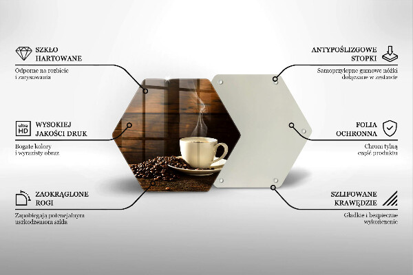 Glas Herdabdeckplatte Kaffeetasse aus Holz