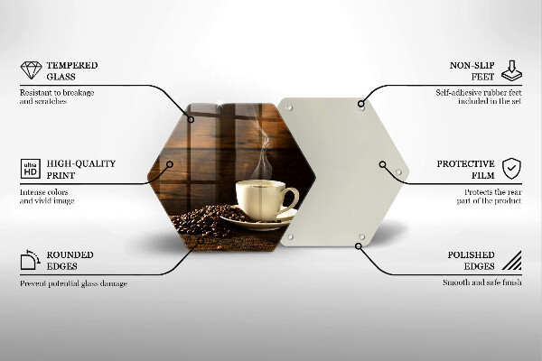 Glas Herdabdeckplatte Kaffeetasse aus Holz