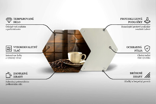 Glas Herdabdeckplatte Kaffeetasse aus Holz