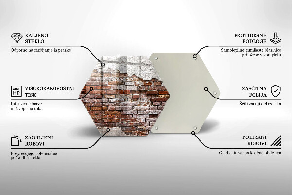 Glas Herdabdeckplatte Alte Ziegel- und Betonmauer