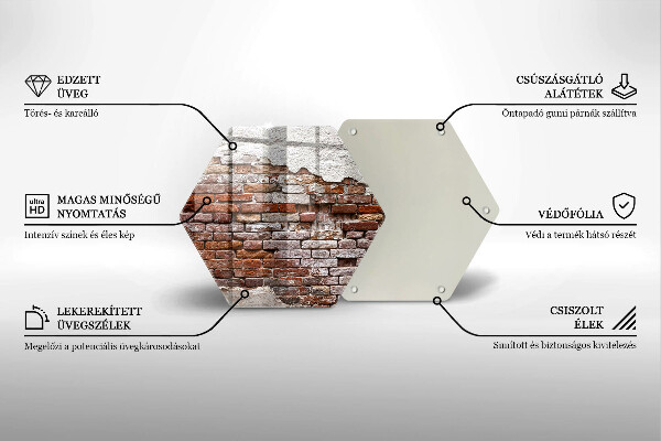 Glas Herdabdeckplatte Alte Ziegel- und Betonmauer