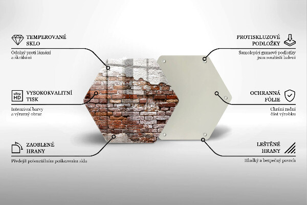 Glas Herdabdeckplatte Alte Ziegel- und Betonmauer