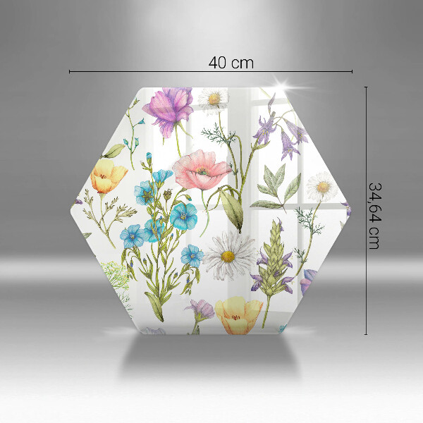 Glas Herdabdeckplatte Blumenillustration