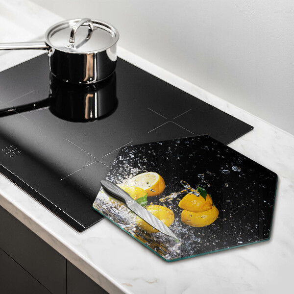 Glas Herdabdeckplatte Saftige Zitronenfrucht