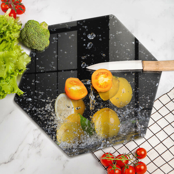 Glas Herdabdeckplatte Saftige Zitronenfrucht