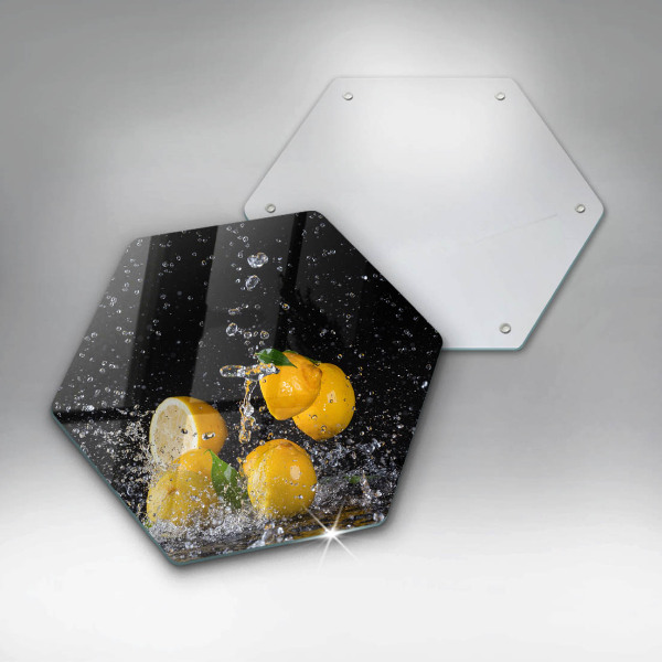 Glas Herdabdeckplatte Saftige Zitronenfrucht