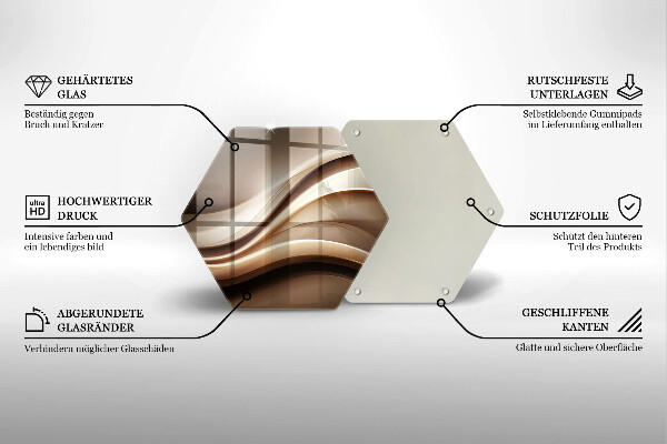 Glas Herdabdeckplatte Abstraktion sanfte Linien