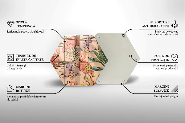 Glas Herdabdeckplatte Flamingos-Illustration