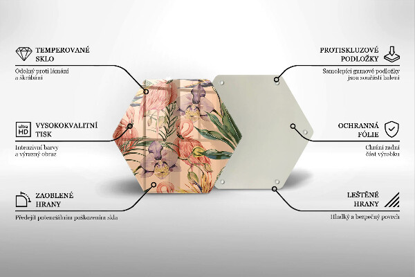 Glas Herdabdeckplatte Flamingos-Illustration